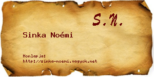 Sinka Noémi névjegykártya